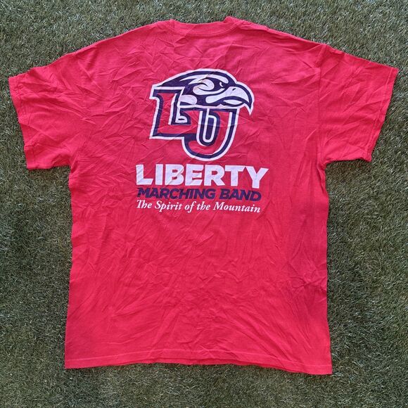 Liberty University Marching Band 2017 Feelin’ Good Red Graphic T Shirt Mens Med - Picture 8 of 8